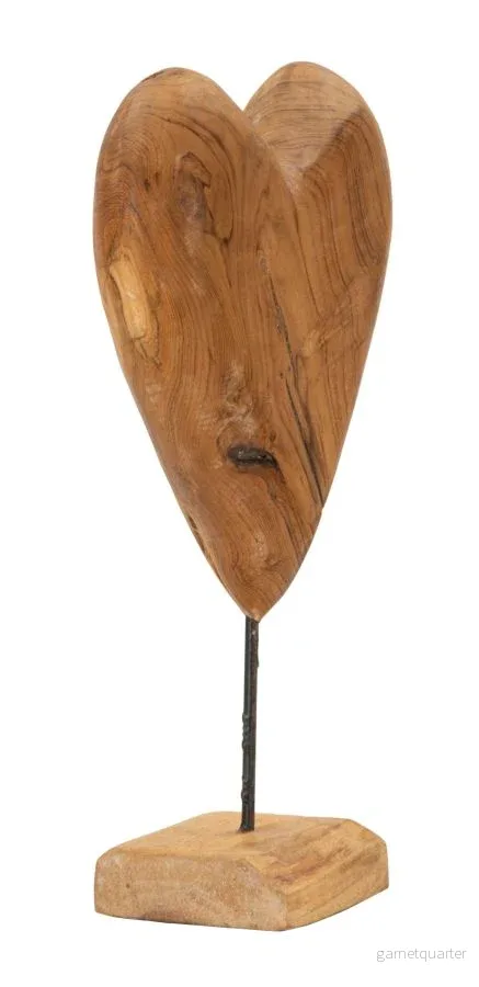 Mauro Ferretti Dobu hjärtskulptur i teak 45 cm - Bild 2