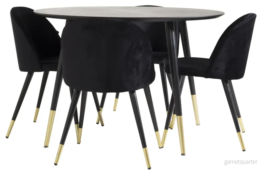 Dipp & Velvet matgrupp, svart (sammet) - Bild 3