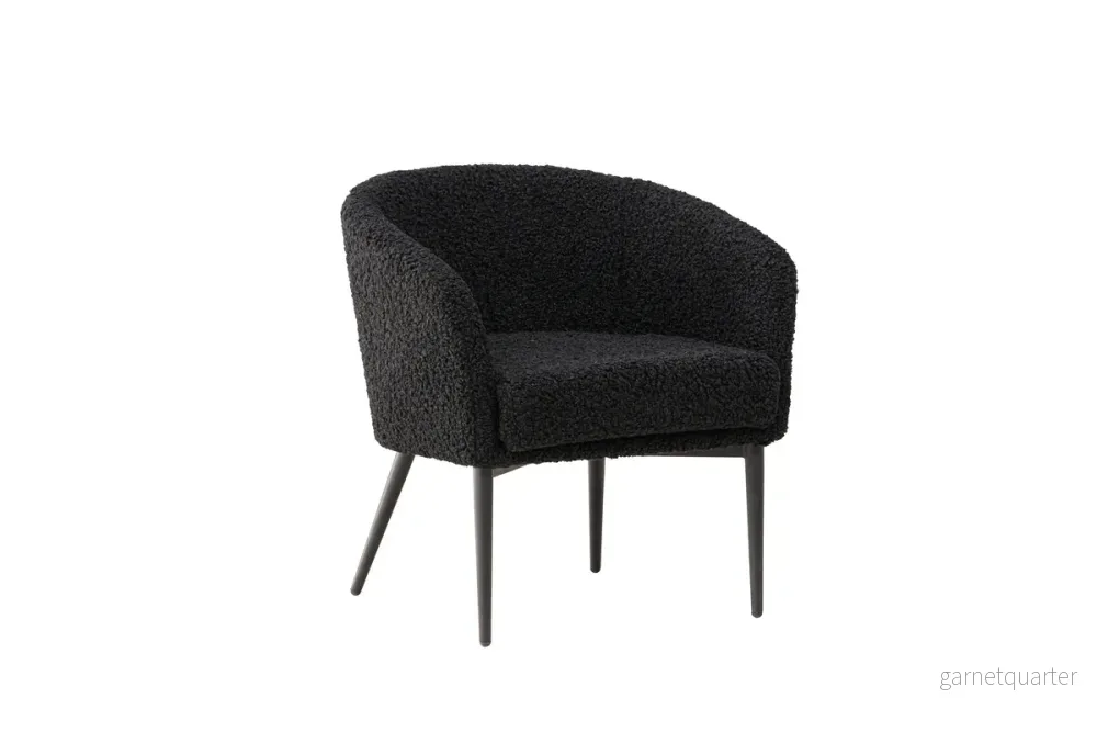 Fluffy fåtölj, svart teddytyg - Bild 2
