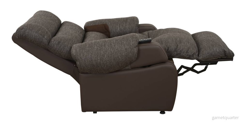 XXL COCOON” vil-/loungefåtölj. 65 cm. Lyft-/sänkfunktion. Brun textil/konstläder (PU) XXL COCOON” vil-/loungefåtölj. 65 cm. Lyft-/sänkfunktion. Brun textil/konstläder (PU)