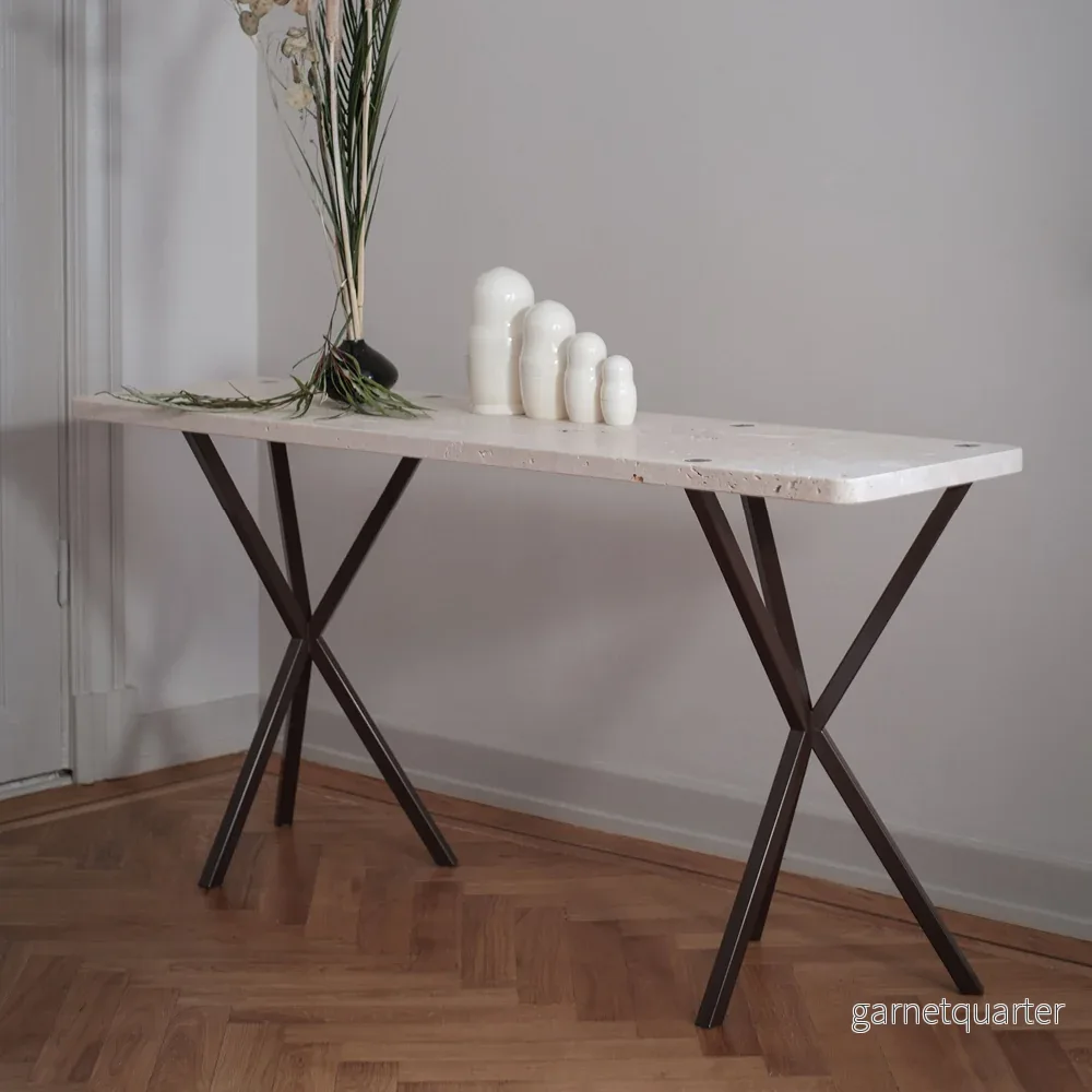 NEB Console Table In Travertine Stone NEB Console Table In Travertine Stone