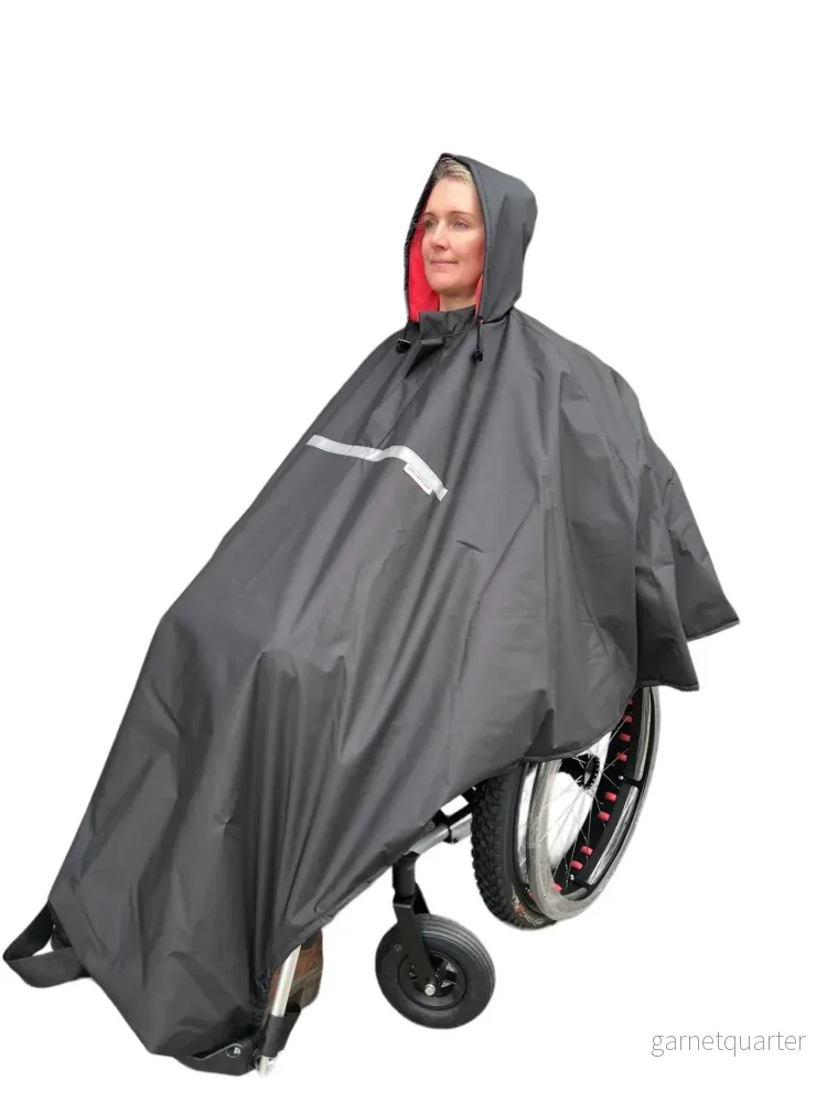 Vattentät poncho med mjuk fleece för rullstolsburna - Skydd mot regn och kyla - 3 storlekar - Bild 3
