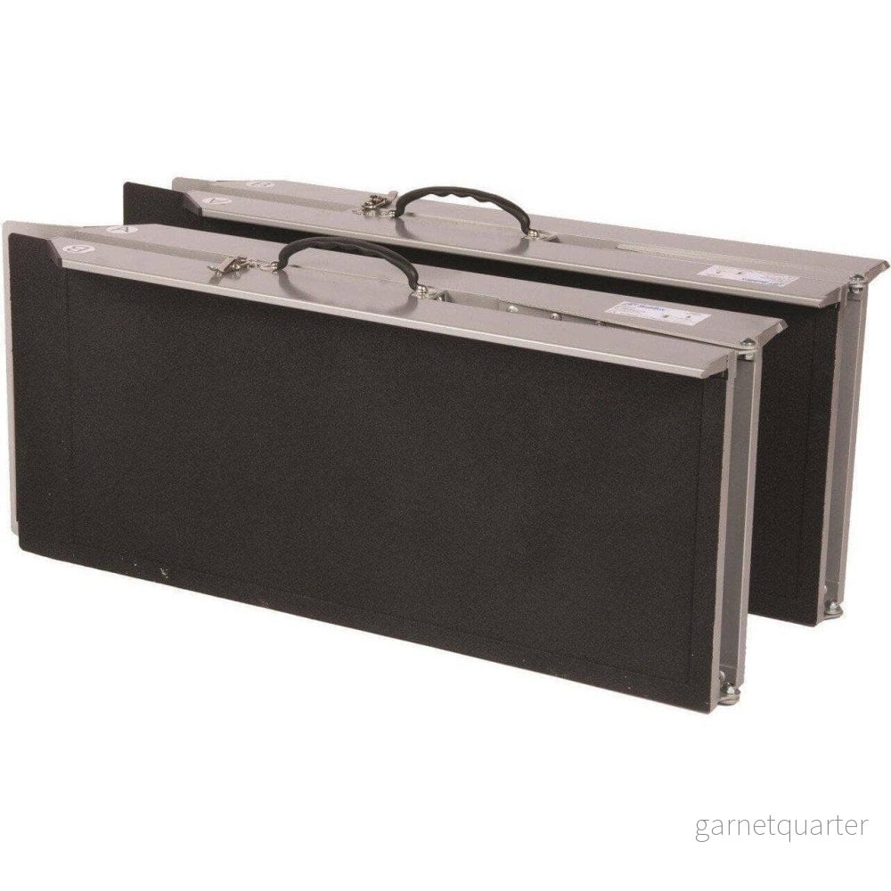 Dubbelvikt bagageramp, aluminium. 2 separata hopfällbara ramper. Halkfri. 180 cm - Bild 2