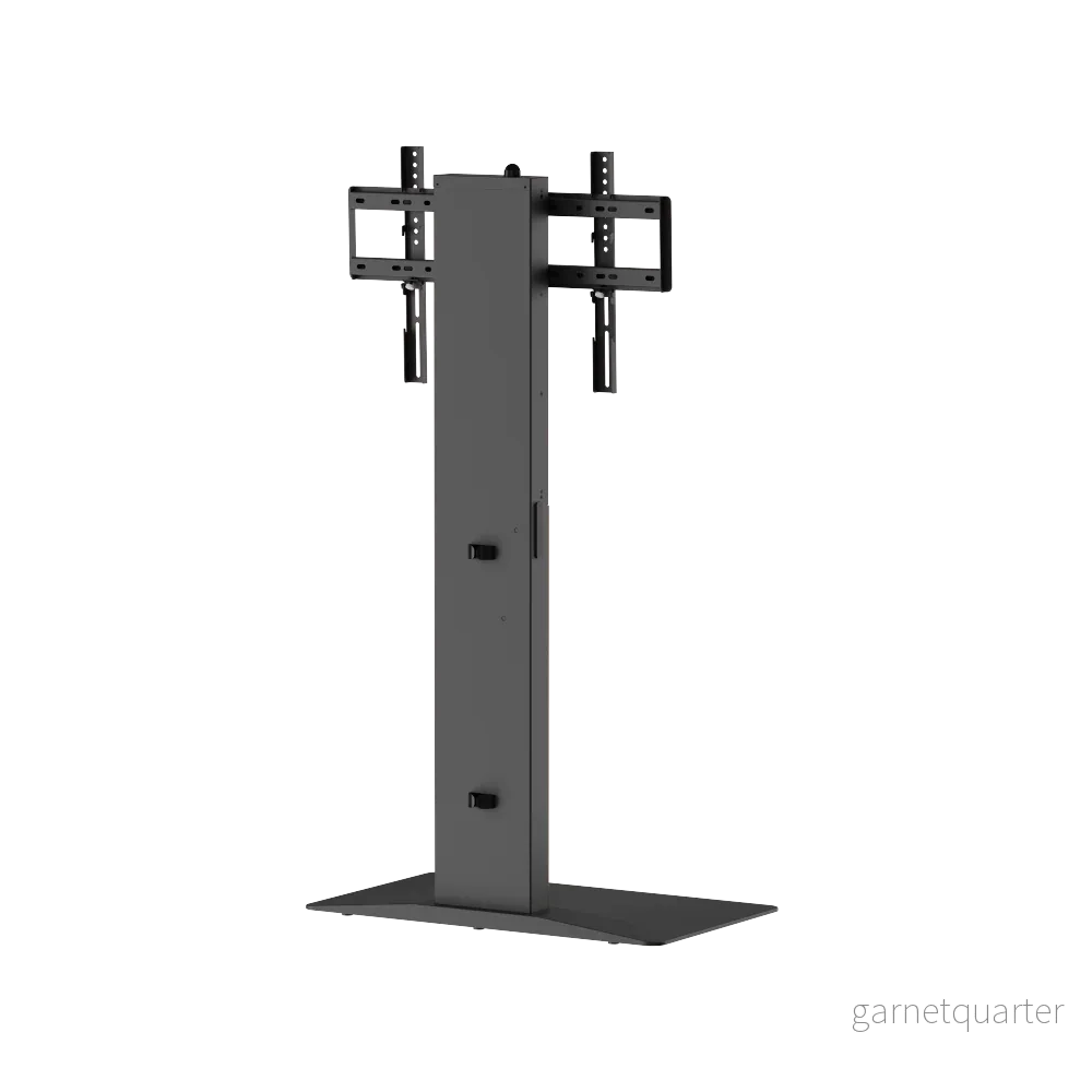 Wolff Mount – Fristående premium TV-golvstativ med FreeLift™ – höjdjusterbart med en finger – passar TV upp till 86 tum – extra stor massiv fot – kabelhantering – svart/valnöt - Bild 3