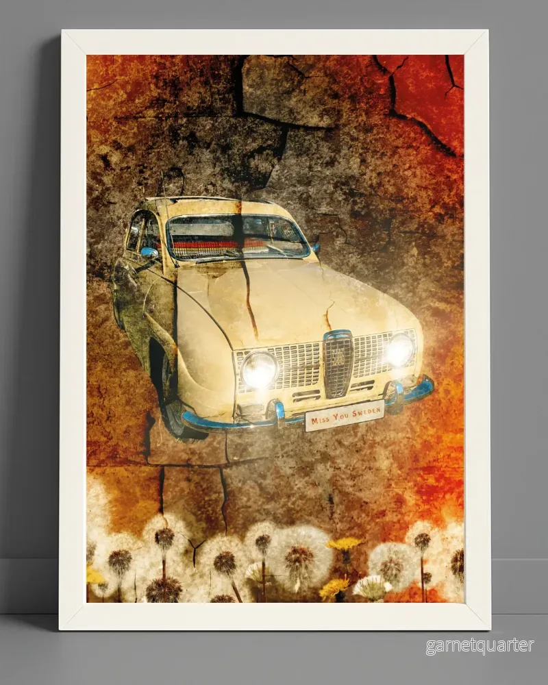 Saab V4 Sedan (Färg) – Retroposter Saab V4 Sedan (Färg) – Retroposter