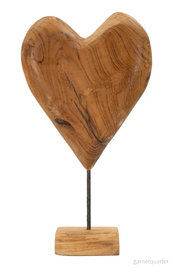 Mauro Ferretti Dobu hjärtskulptur i teak 45 cm Mauro Ferretti Dobu hjärtskulptur i teak 45 cm