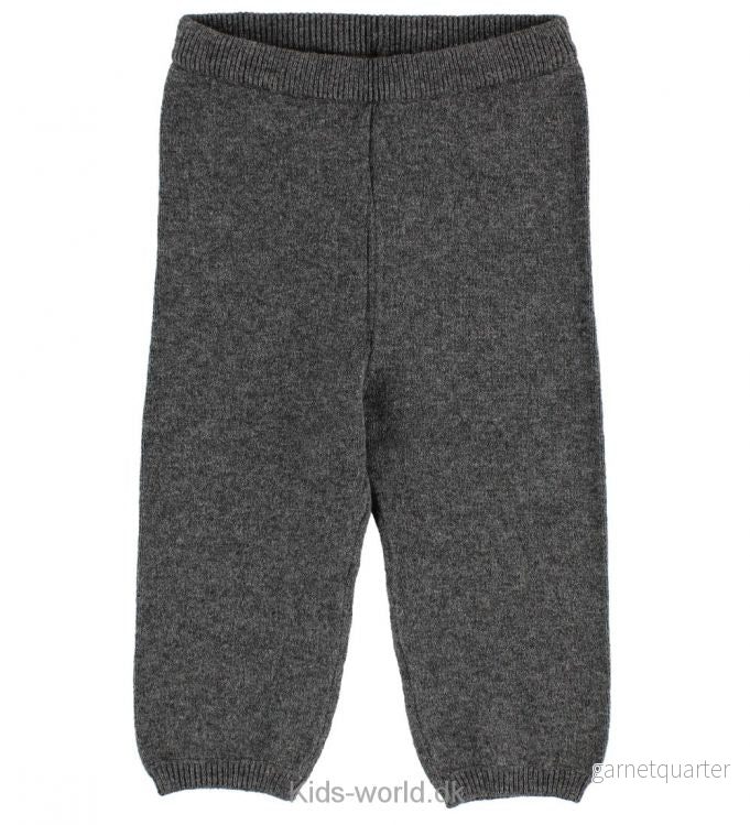 Wheat Knit Trousers Dark Melange Grey Wheat Knit Trousers Dark Melange Grey