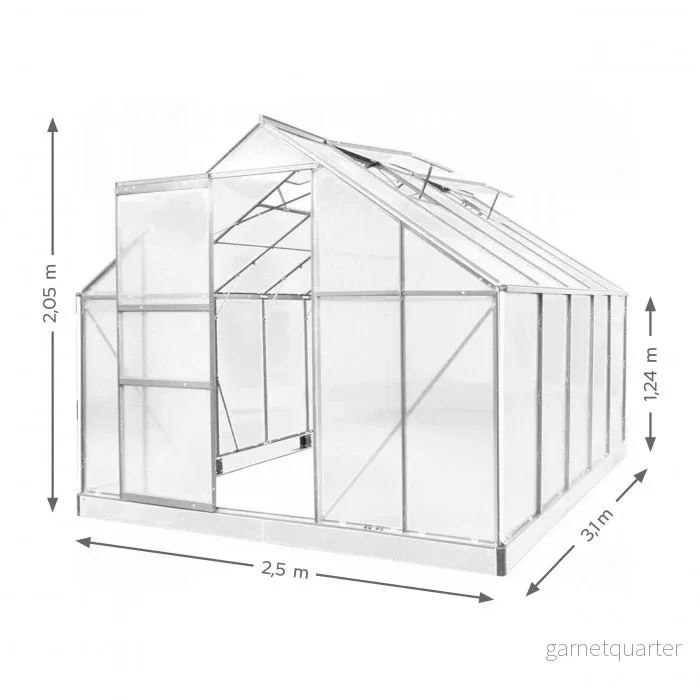 Växthus G7011-7 2,5x3,1m 7,75kvm - Bild 2
