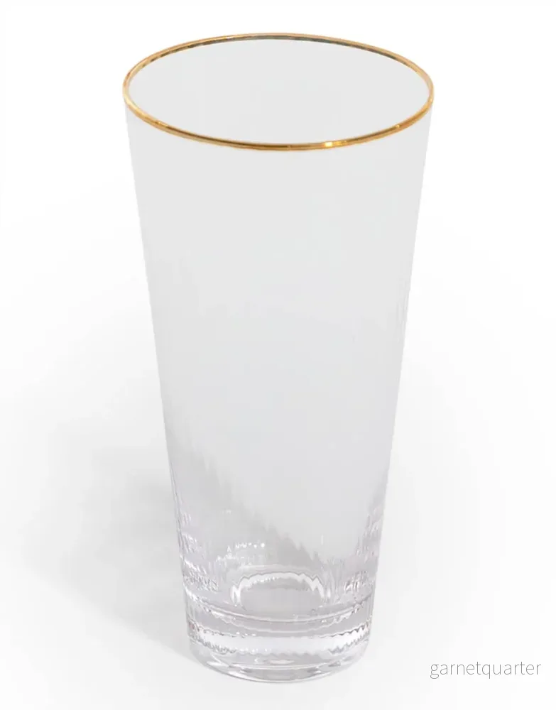 Set Med 6 Höga Dricksglas Med Guldkant