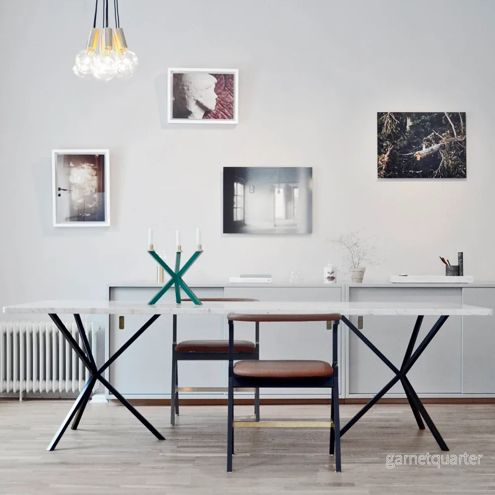 NEB Rectangular Table With Top In Carrara Marble - Bild 2