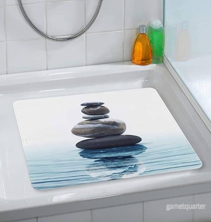 Badmatta med halkskydd för dusch - Meditation/ZEN-motiv (54 x 54 cm)
