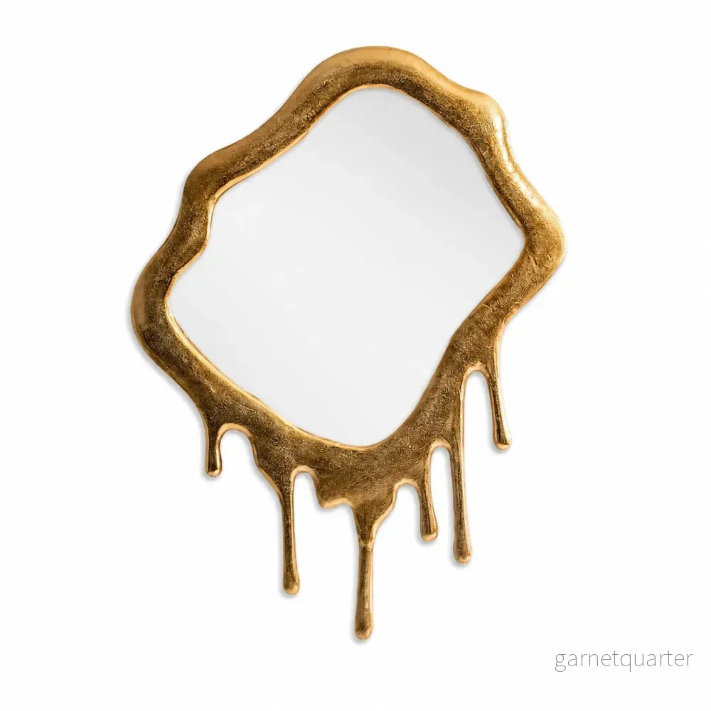 Spegel Med Inspiration Av Dalí - Organisk Guldram