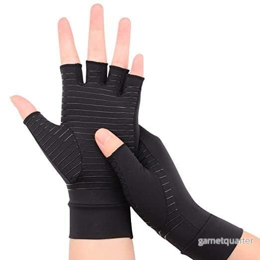 Värmande handskar med kompression & koppar – Unisex med grepp. 2 modeller