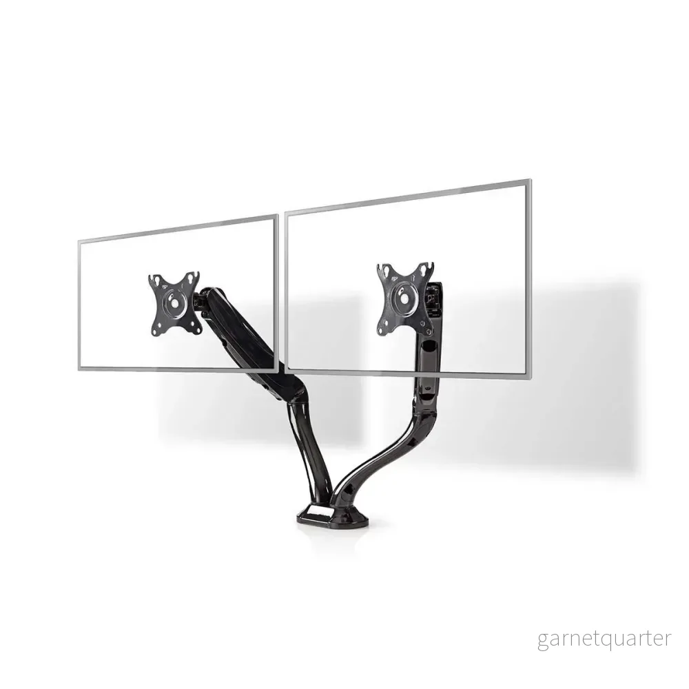 Skrivbordsmonitorfäste | Dubbel monitorarm | Fullrörelse | 10 – 32″ Skrivbordsmonitorfäste | Dubbel monitorarm | Fullrörelse | 10 – 32″