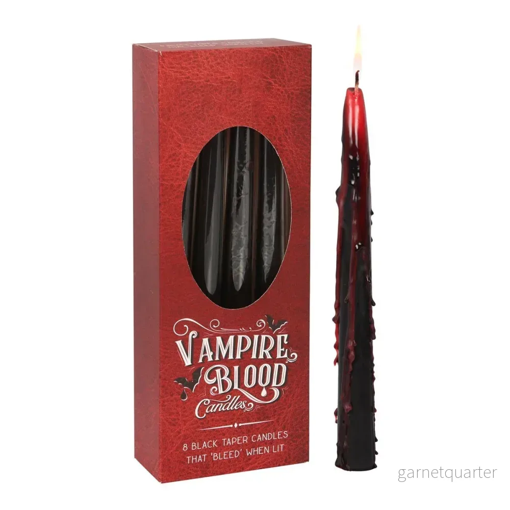 Vampyrblod Gotiska Ljus Svart och Röd – Set med 8