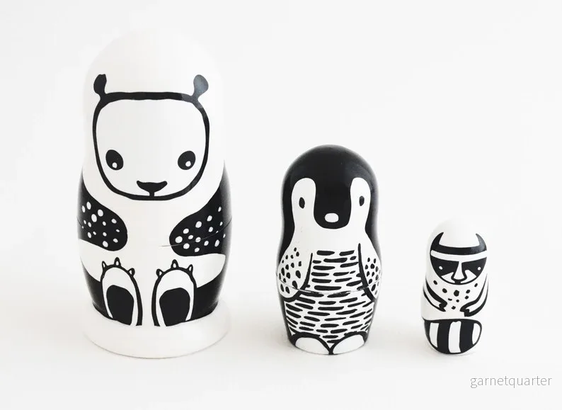 Wee Gallery Set of 3 Nesting Dolls (Panda)