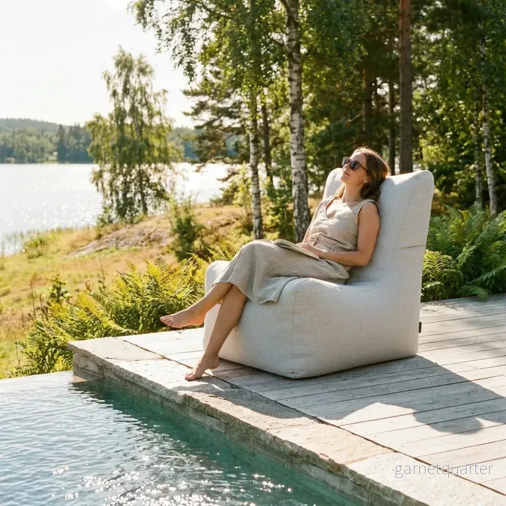 Sittsäcksfåtölj Seat Dunẽs Fluffy White - Bild 2