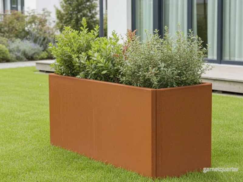 Blomlåda i cortenstål EDGY 120 x 40 x H40 cm - Bild 2