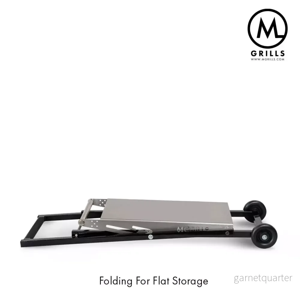 C4 Folding cart - Bord av rostfritt stål med hjul för M16 - M-Grills - Bild 3