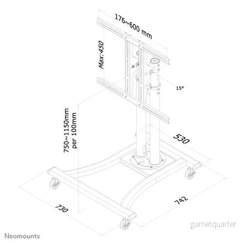 Neomounts PLASMA-M1200 flyttbar TV-golvstativ - Bild 3