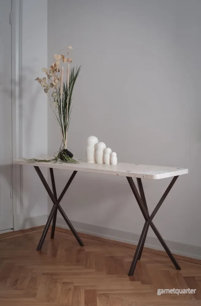 NEB Console Table In Travertine Stone - Bild 2