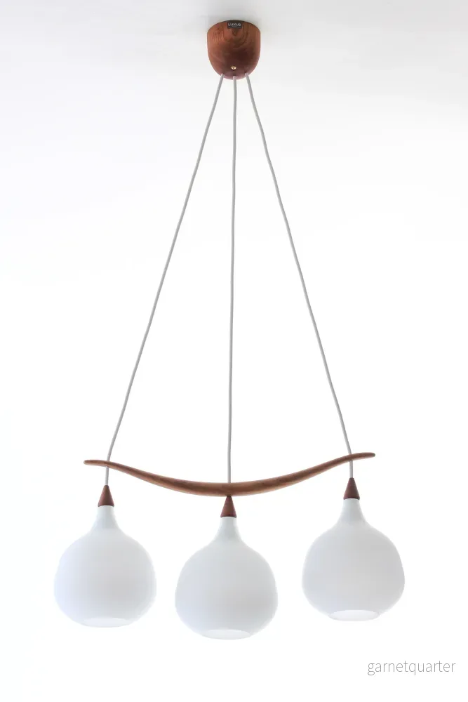 Taklampa Luxus Bananen Uno & Östen Kristiansson Teak 1956 Nr A26