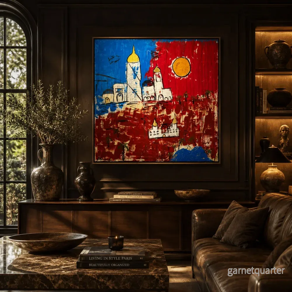 Where the Rich Men Party – Originalmålning av Gina Cinnamoni 100 × 100 cm - Bild 3