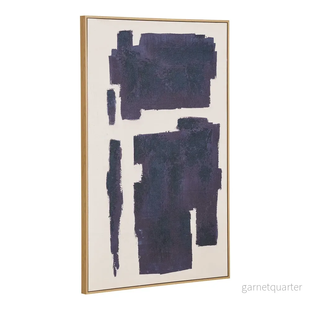 House Nordic Edna canvastavla med handmålade detaljer beige/blå 100 × 150 cm - Bild 2