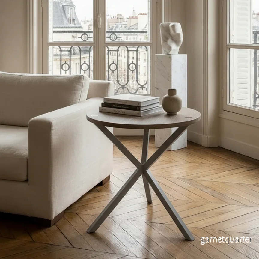 NEB Round Side Table with Top in Oak - Bild 3