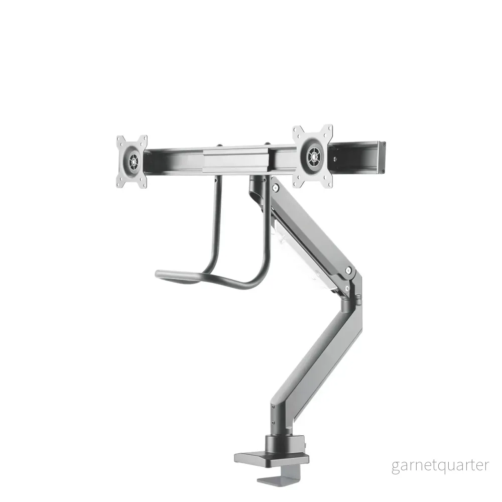 Neomounts NM-D775DX silver är ett gasfjädrat skrivbordsstöd med tvärstång och handtag för platta skärmar upp till 32 tum (81 cm). - Bild 2