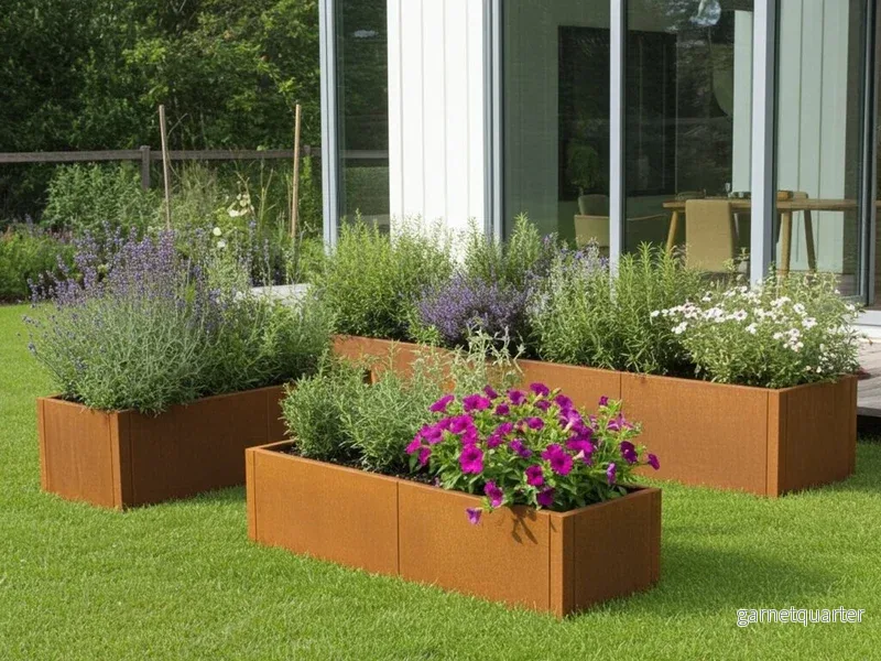 Blomlåda i cortenstål CUBY – B40 x H40 cm, flera längder Blomlåda i cortenstål CUBY – B40 x H40 cm, flera längder