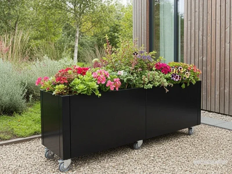 Blomlåda svartlackad CUBY 150 x 40 x H40 cm - Bild 2