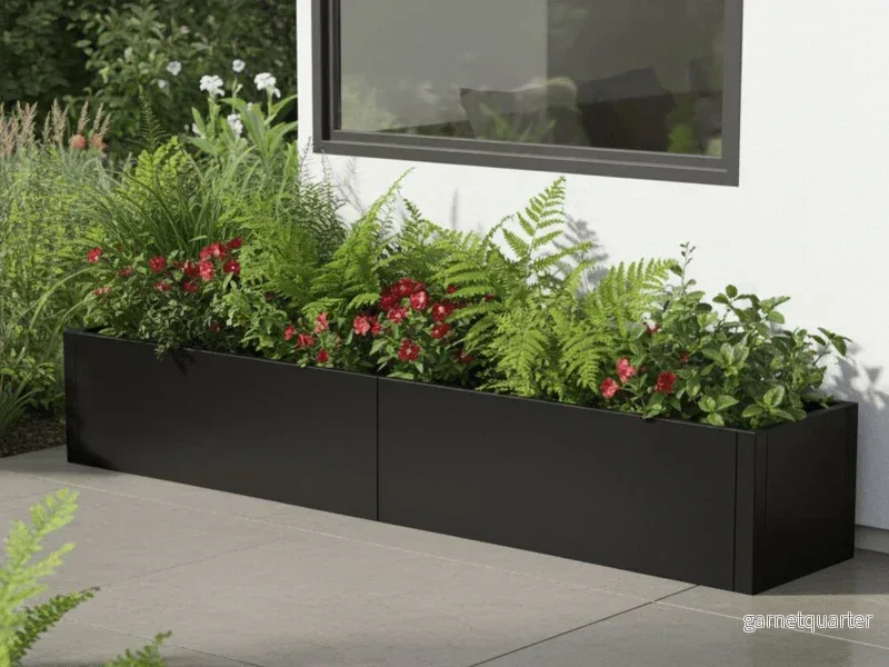 Blomlåda svartlackad CUBY 230 x 40 x H40 cm Blomlåda svartlackad CUBY 230 x 40 x H40 cm