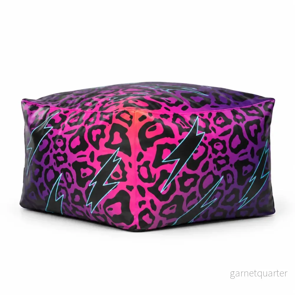 Softbox fyrkantig sittpuff Cape med tryck 65x65x37cm - Bild 2