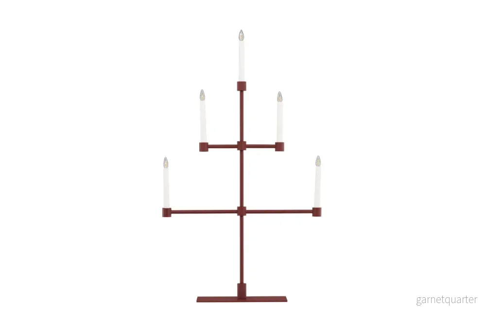 Avoriaz adventsljusstake, vinröd - Bild 2