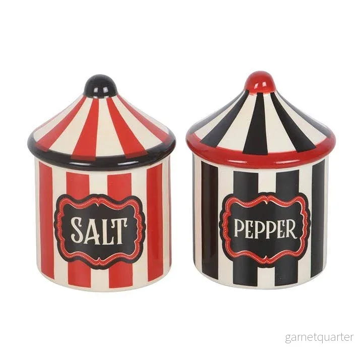 Salt- och Pepparkar Som Randiga Cirkustält – Set om 2 - Bild 2