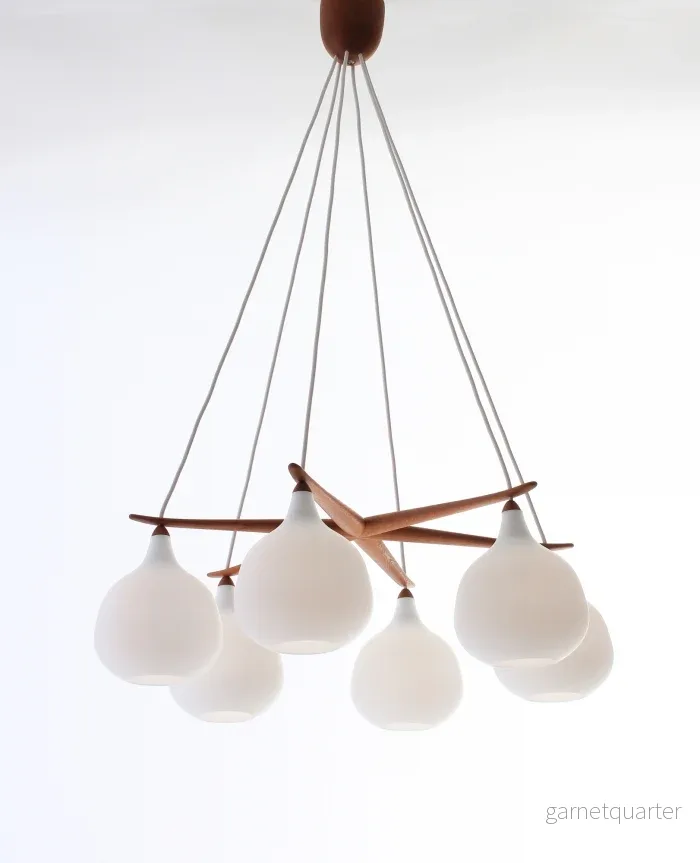 Luxus taklampa modell 529 6-armad design Uno & Östen Kristiansson 1950-tal Nr A140 Luxus taklampa modell 529 6-armad design Uno & Östen Kristiansson 1950-tal Nr A140