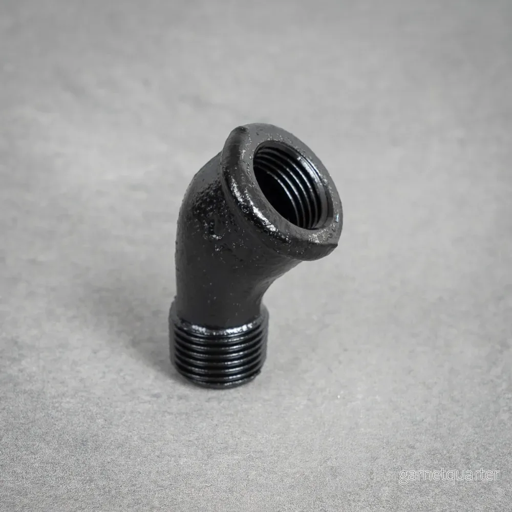 Rörböj 45° m/f - 20 mm - Svartlackerad - Bild 3