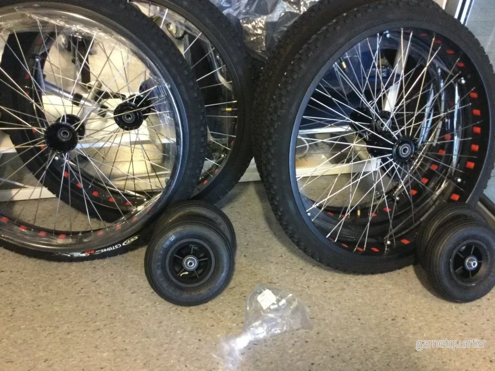 OFFROAD hjul för MOBILEX rullstol, 24" - terräng och stötdämpande. 2 typer av SET. - Bild 3