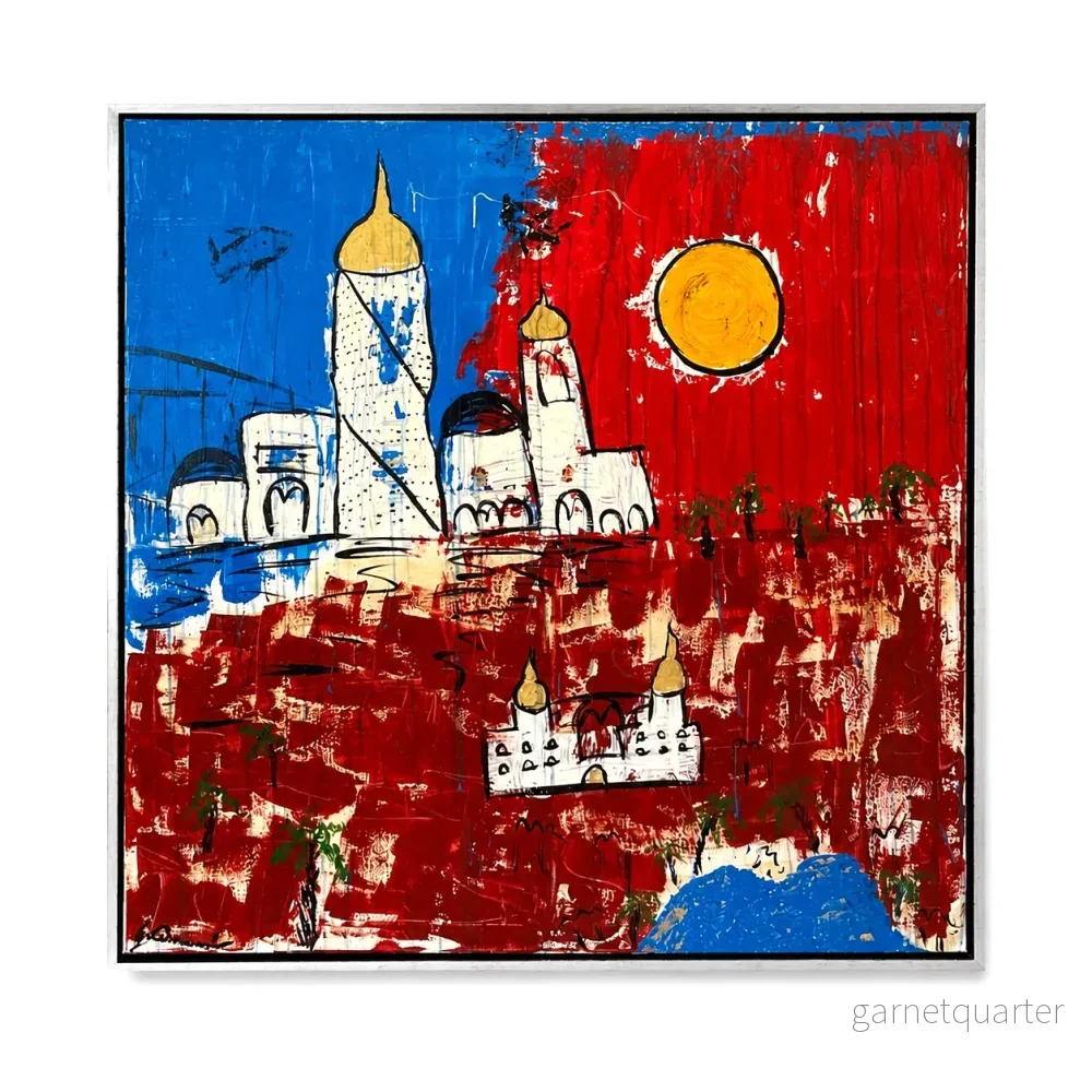 Where the Rich Men Party – Originalmålning av Gina Cinnamoni 100 × 100 cm - Bild 2