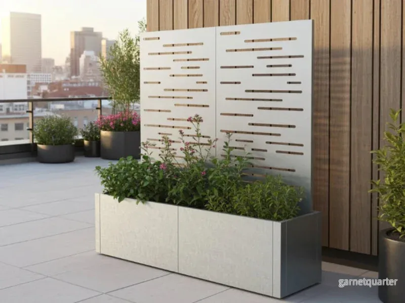 Blomlåda med spaljé i galvaniserat stål CUBY – 150 × 40 × 40 cm Blomlåda med spaljé i galvaniserat stål CUBY – 150 × 40 × 40 cm