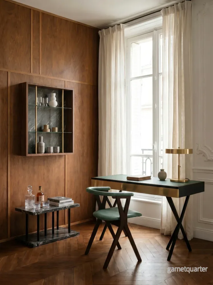 NEB Writing Desk, Green leather top - Bild 2