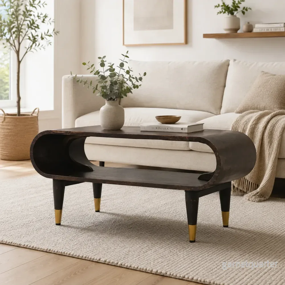 Velvet Mocha Soffbord | Kolaskfinish, mangoträ, mässingsdetaljer