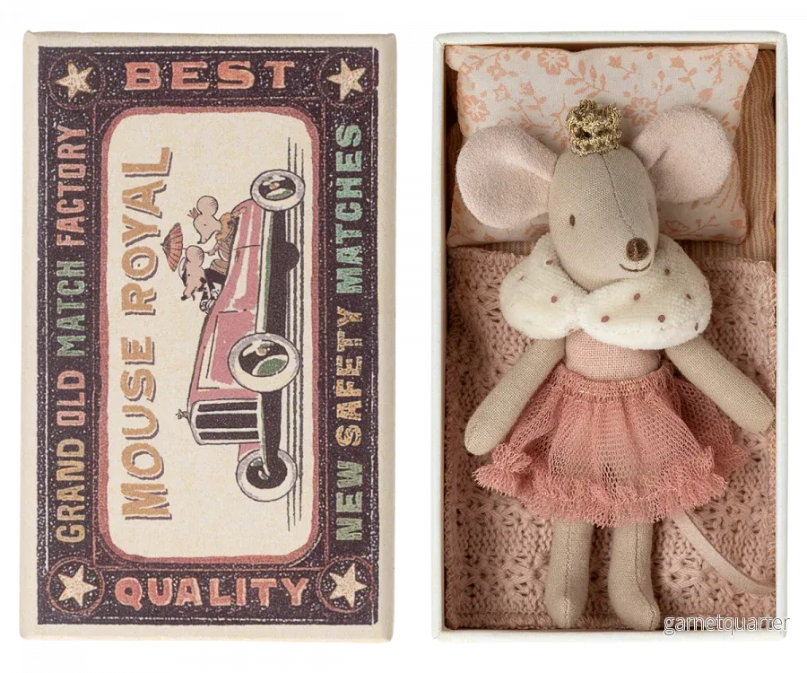 Maileg Princess Mouse Little Sister In Matchbox