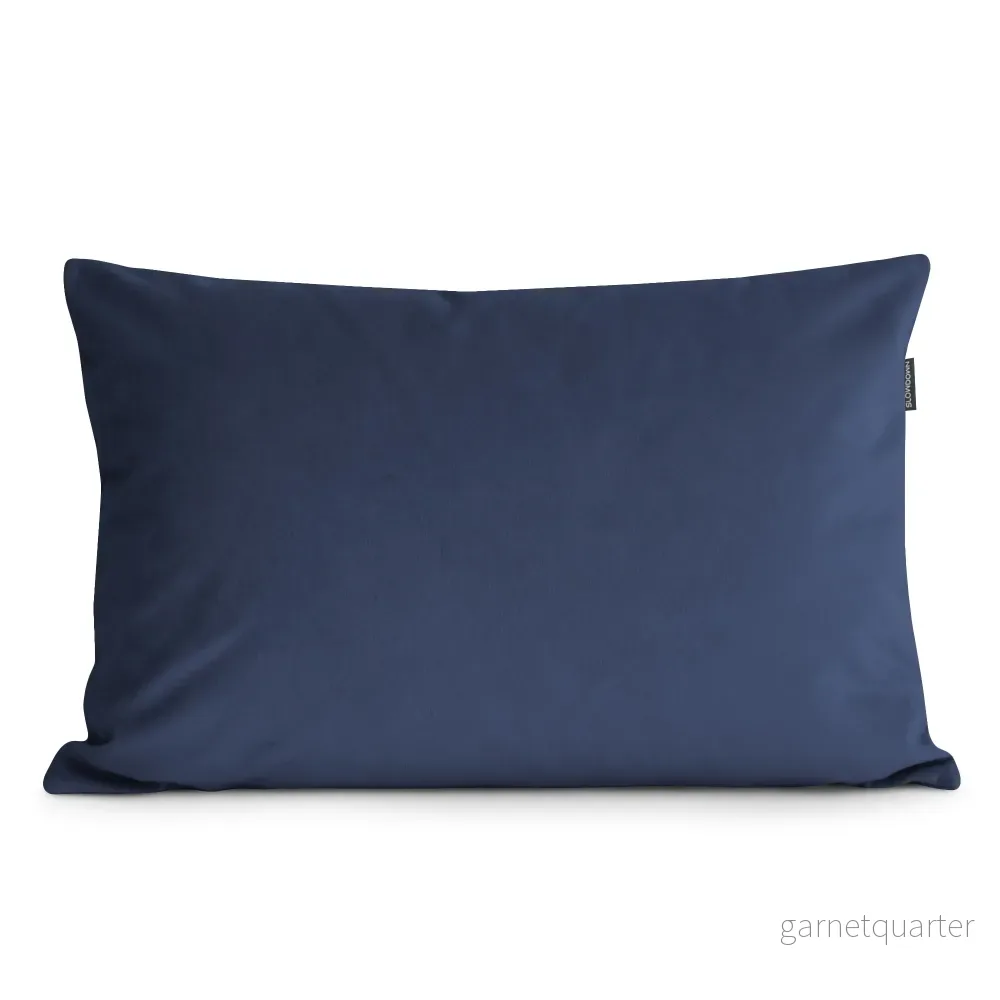 sammet dekorationskudde 65x45 navy