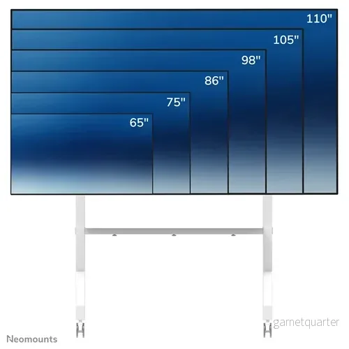 Mobilt golvstöd Neomounts FL50-575WH1 för 65-110" skärmar - Vit - Bild 3
