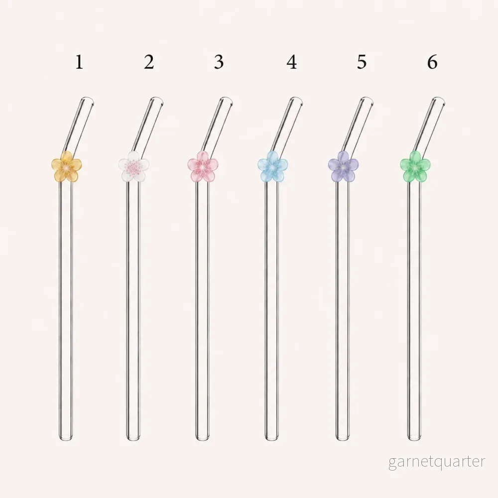 Glassugrör med blomma
