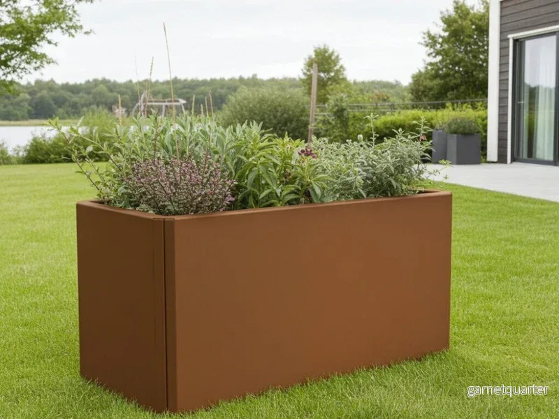 Blomlåda i cortenstål EDGY 120 x 40 x H40 cm - Bild 3