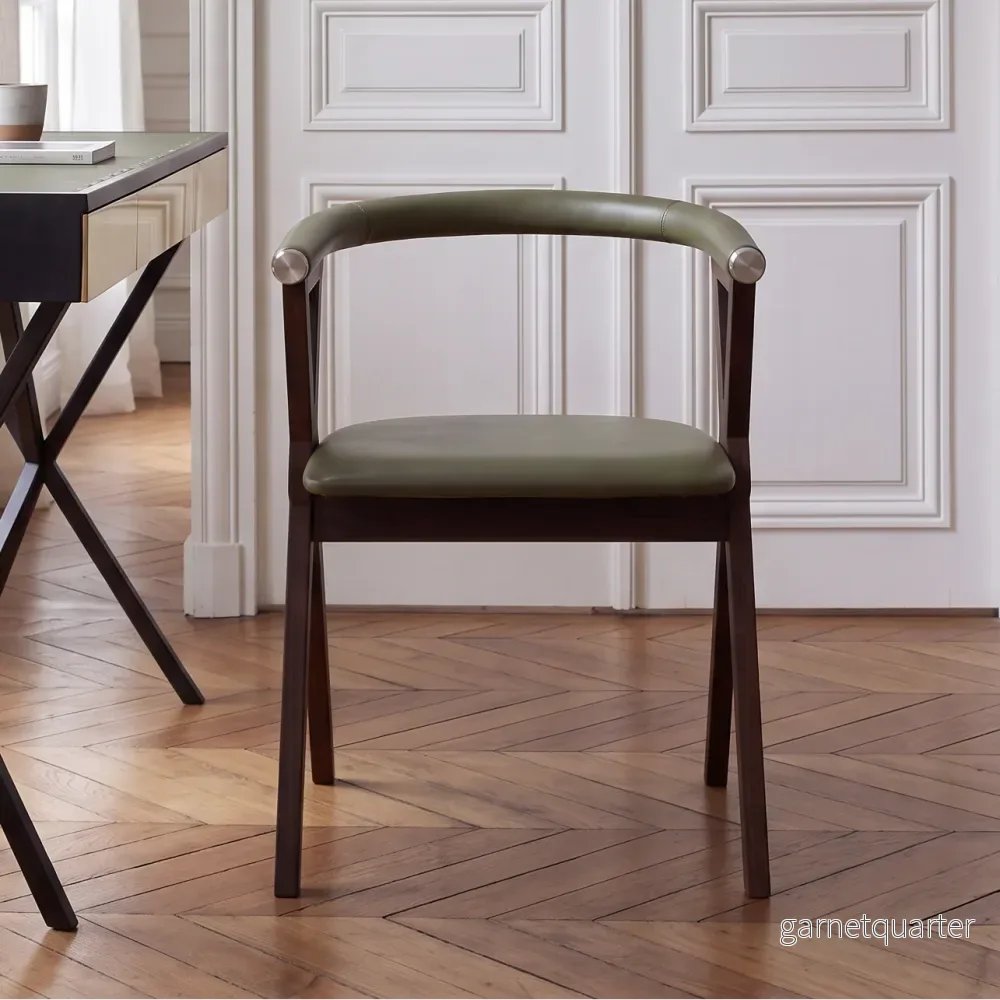NEB Desk Chair in Green Leather NEB Desk Chair in Green Leather