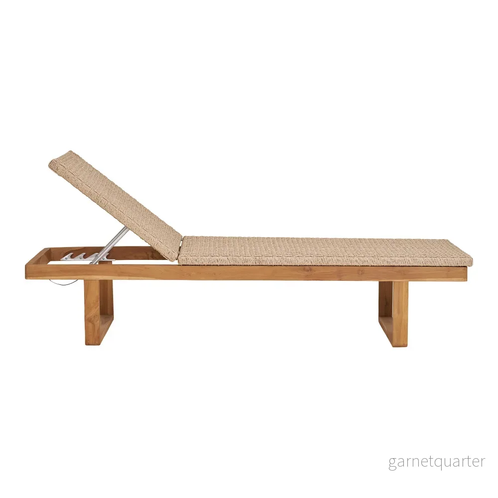 House Nordic Derby solsäng i teak och PE-rotting – natur - Bild 2